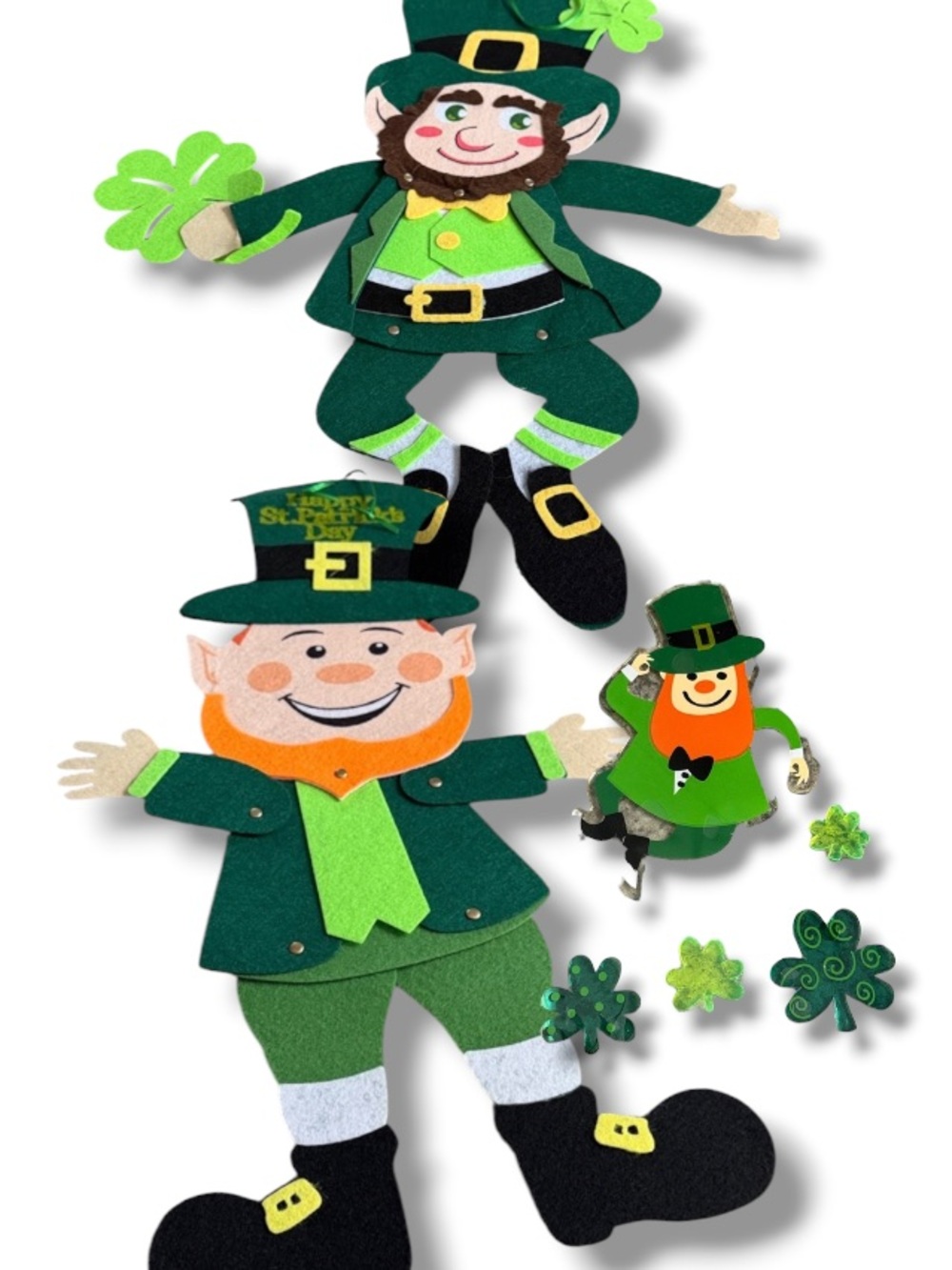 St. Patrick's Day Bundle Leprechaun Decorations + Window Gel Clings March Decor